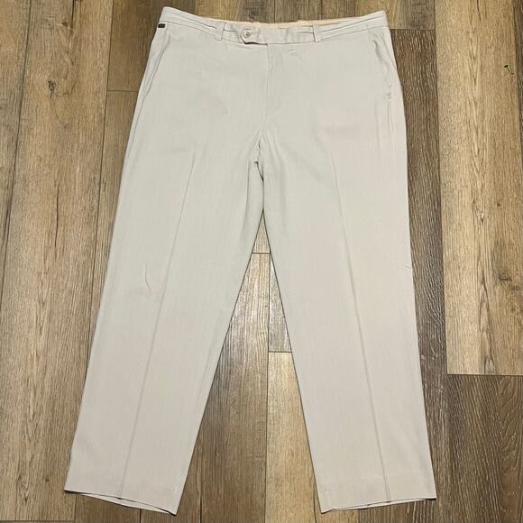 Tommy Bahama Mens Silk Dress Pants 40X34 (90% Silk 10% Cotton) Beige Classic - Picture 2 of 8